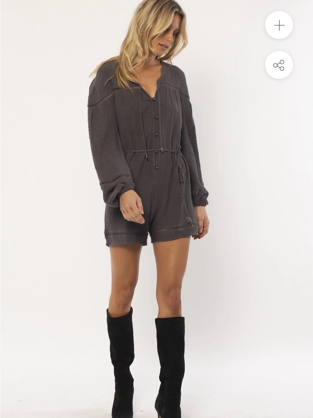 KIMMY WOVEN ROMPER BLACK FADE
